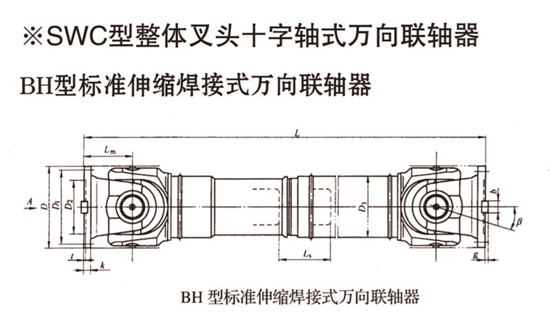 SWC-BH型标准伸缩焊接式万向联轴器