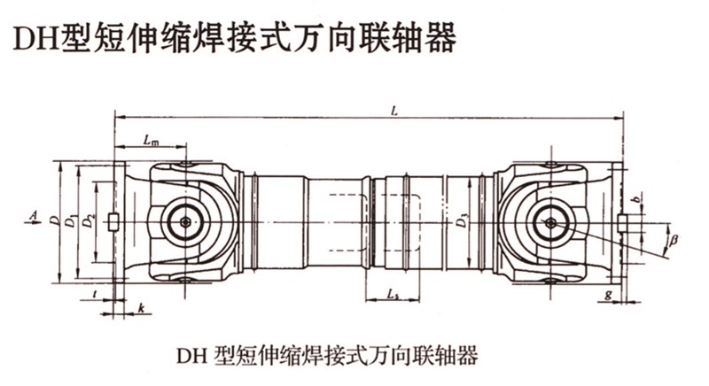 SWC-DH型短伸缩焊接式万向联轴器